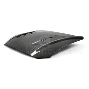 Ford Mustang Hood - Anderson Composites - Type-SA Style Heat Extractor Double Sided Carbon Fiber - `18-`20